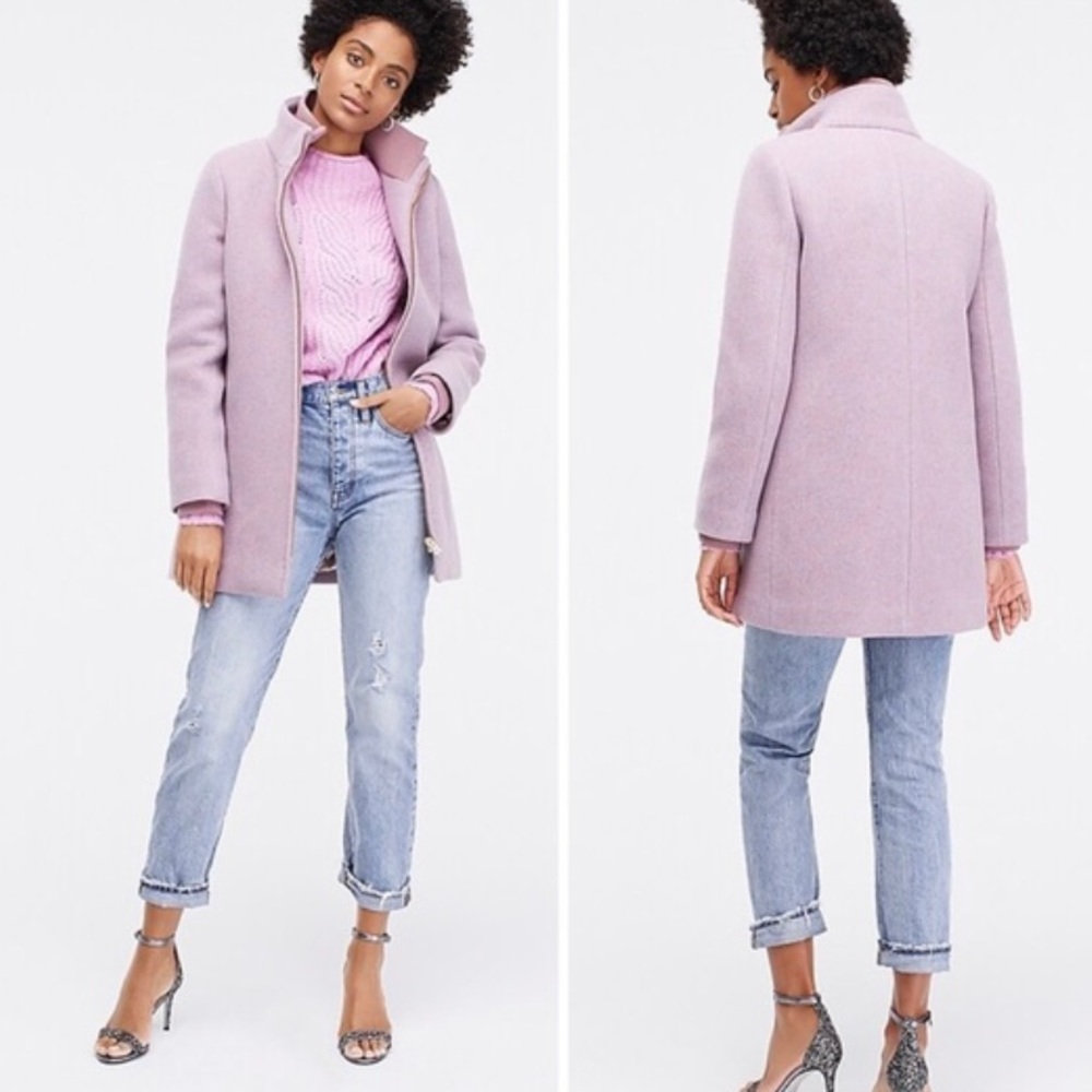 J. Crew Italian Stadium Cloth Wool Lodge Coat Heather Cotton Candy Size 10P